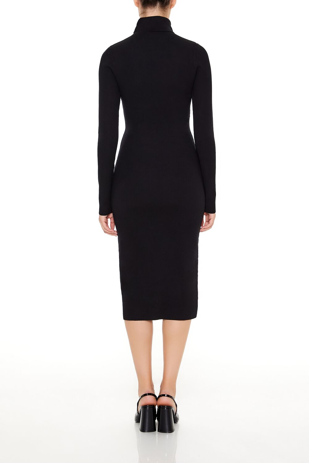 Turtleneck Midi Sweater Dress-Feelings Star