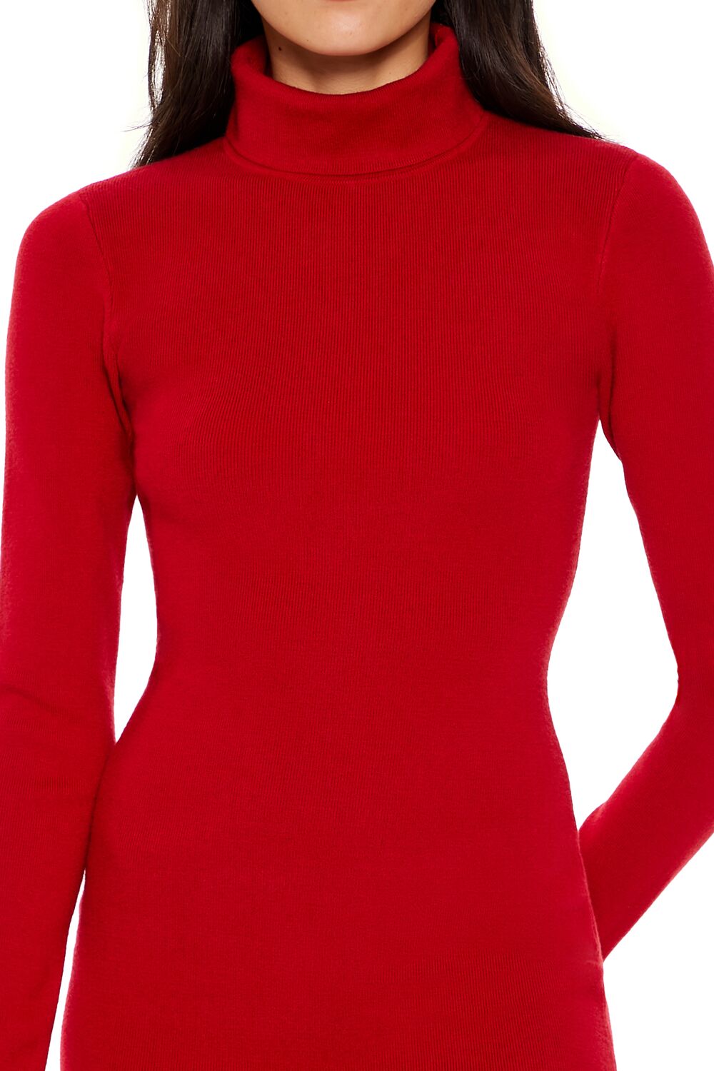 Turtleneck Midi Sweater Dress-Feelings Star