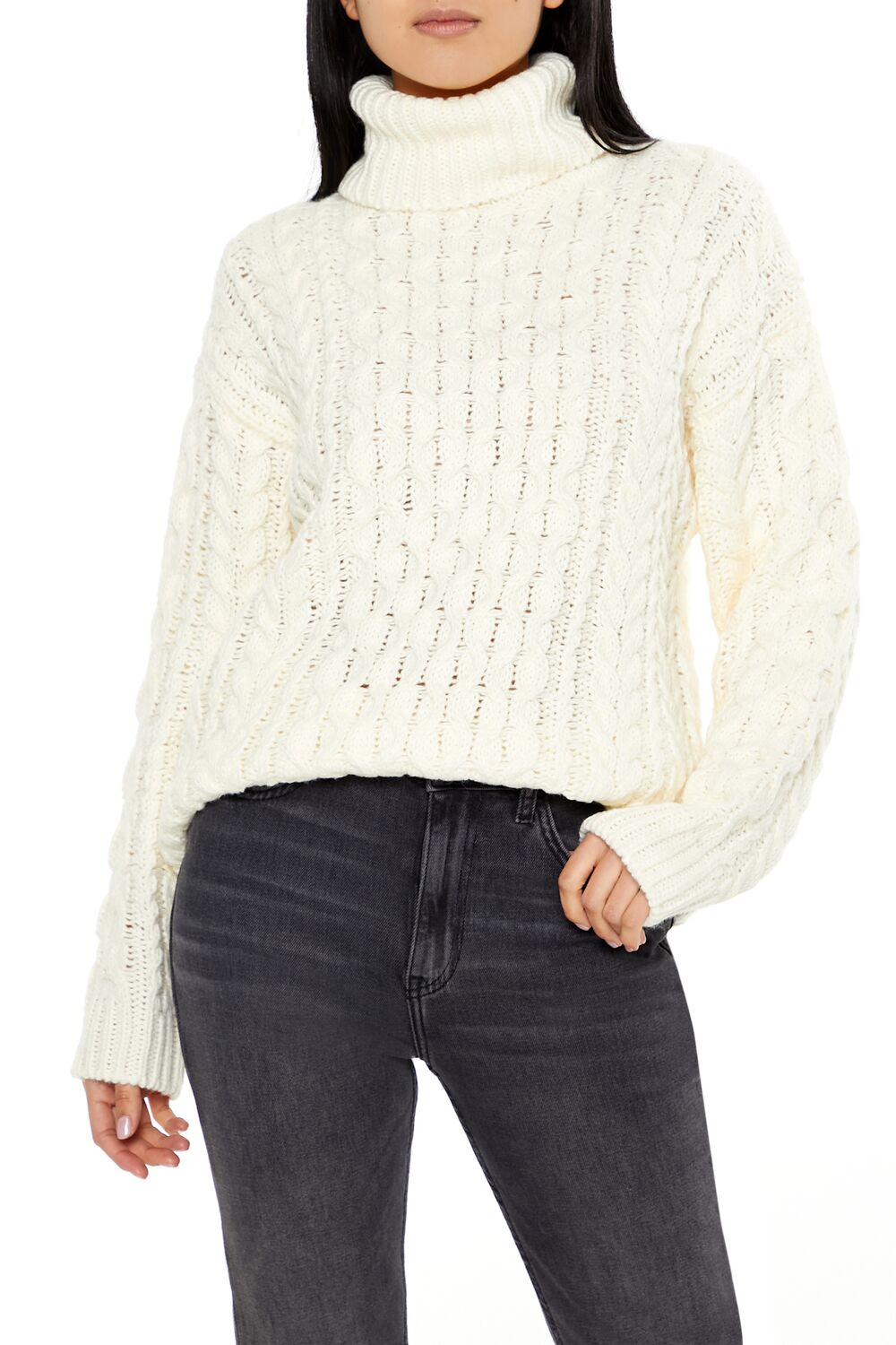 Cable Knit Turtleneck Sweater-Feelings Star