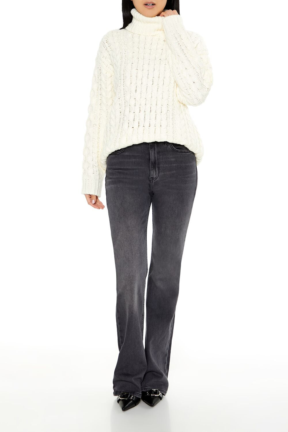 Cable Knit Turtleneck Sweater-Feelings Star