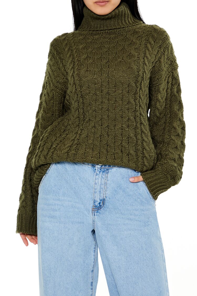 Cable Knit Turtleneck Sweater-Feelings Star