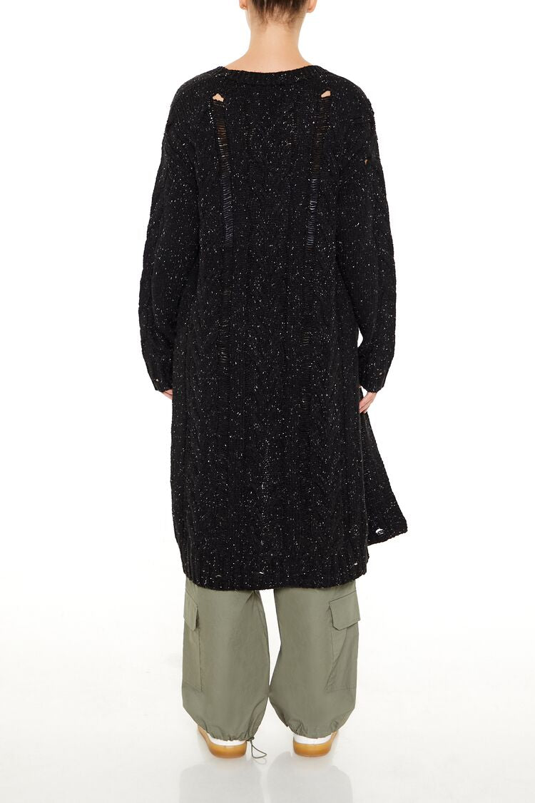 Speckled Longline Cardigan Sweater-Feelings Star