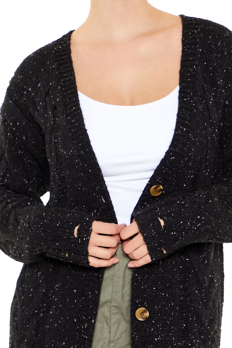 Speckled Longline Cardigan Sweater-Feelings Star