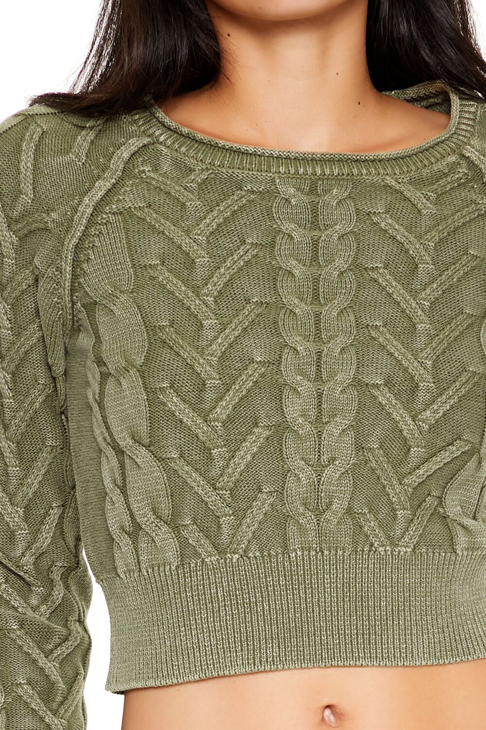 Cable Knit Cropped Sweater-Feelings Star
