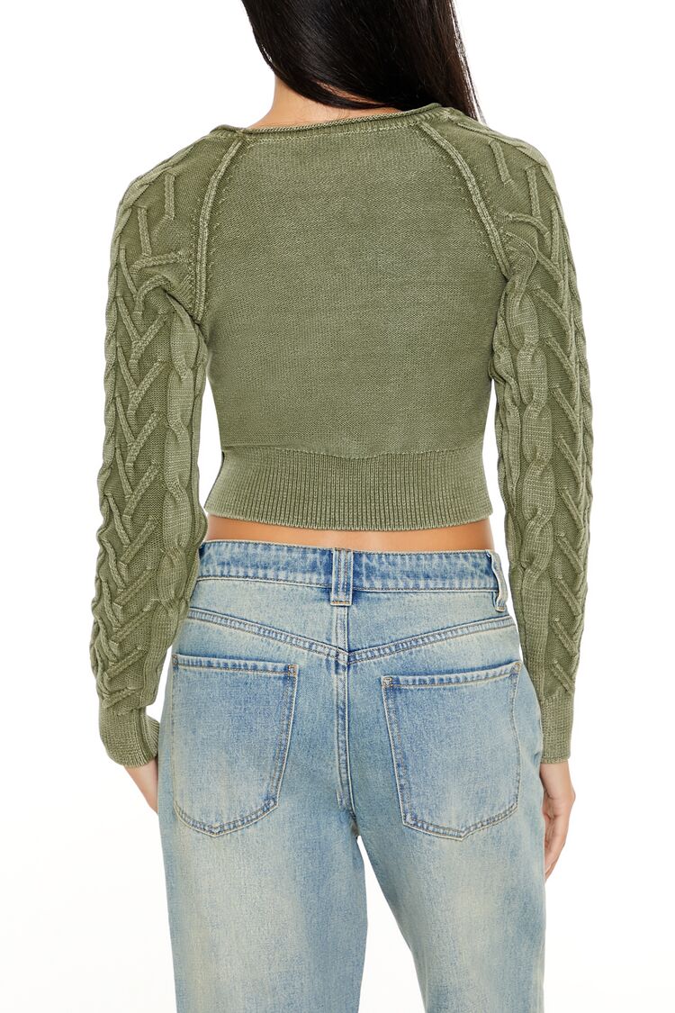 Cable Knit Cropped Sweater-Feelings Star