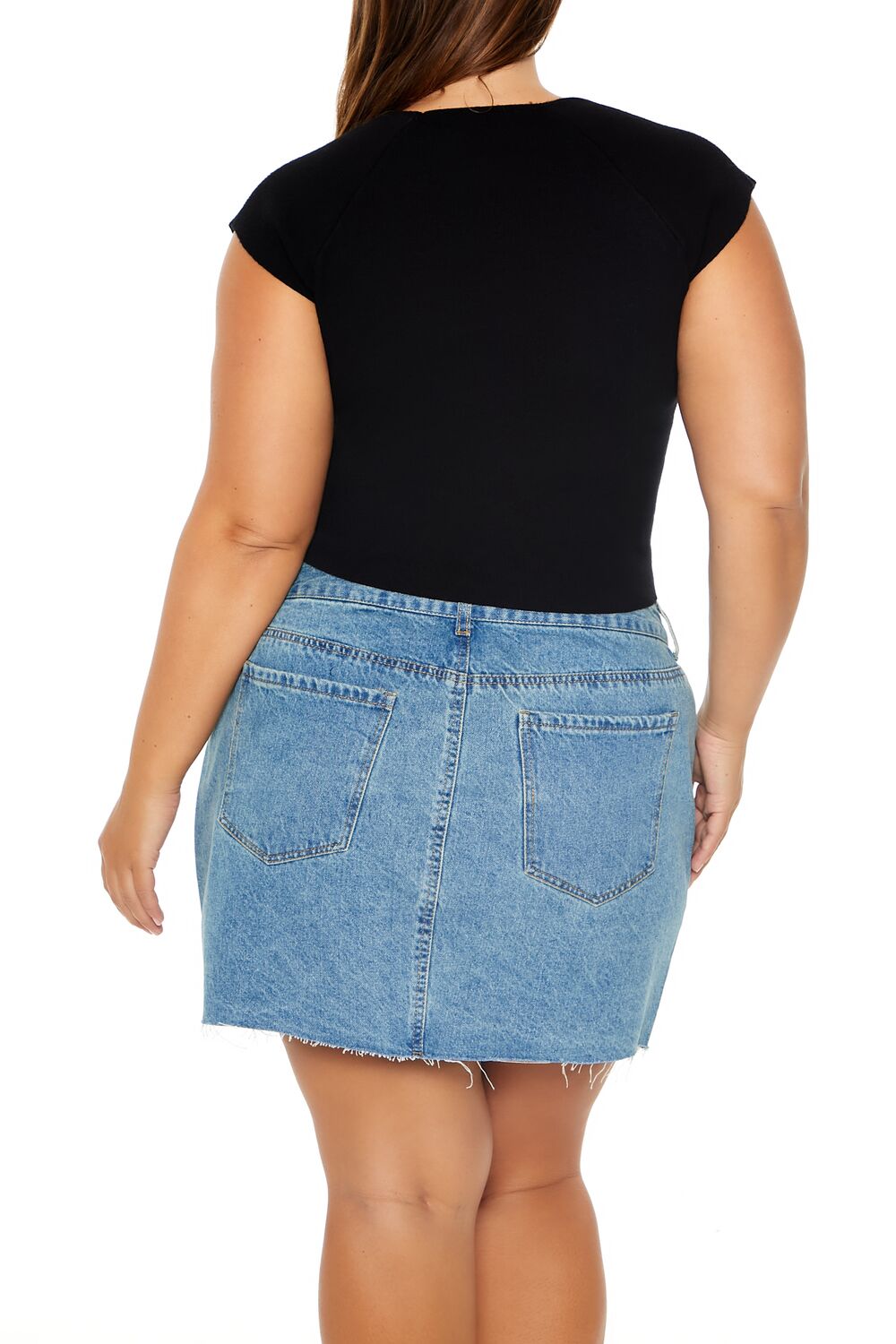 Plus Size Sweater-Knit Bow Crop Top-Feelings Star