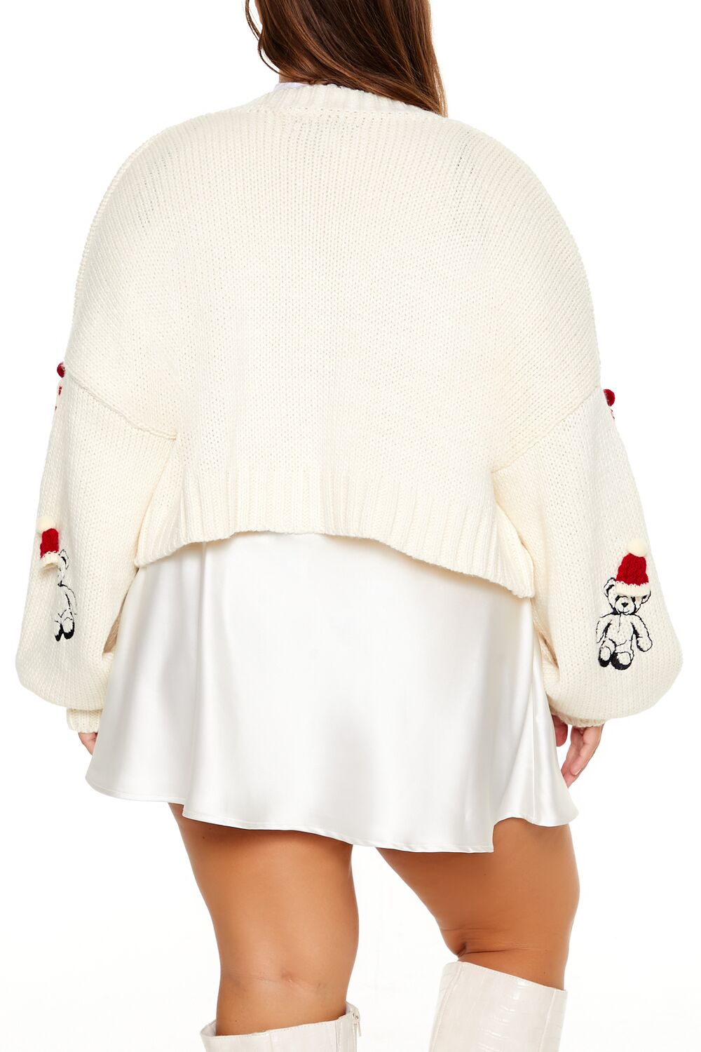 Plus Size Teddy Bear Cardigan Sweater-Feelings Star