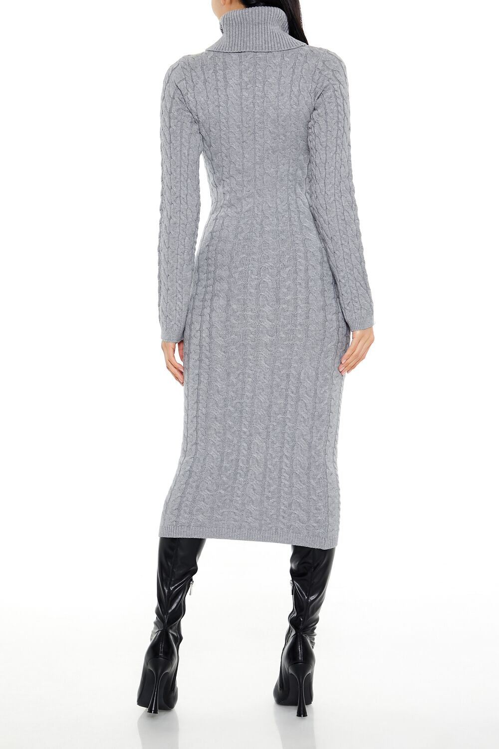 Cable Knit Midi Sweater Dress-Feelings Star