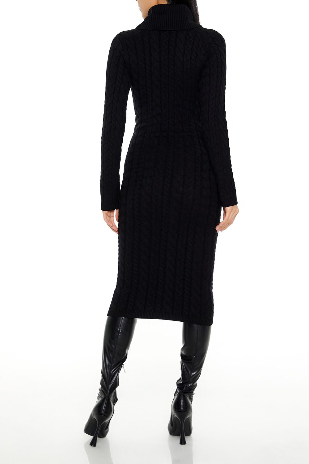 Cable Knit Midi Sweater Dress-Feelings Star