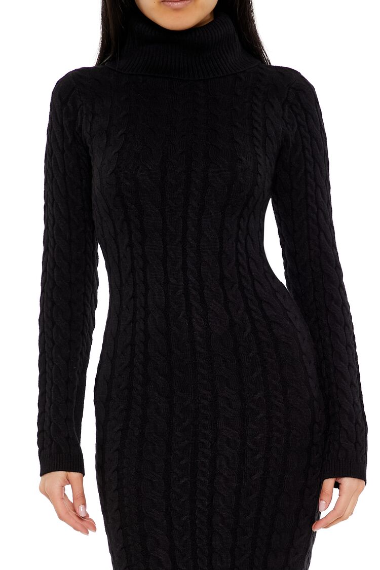 Cable Knit Midi Sweater Dress-Feelings Star