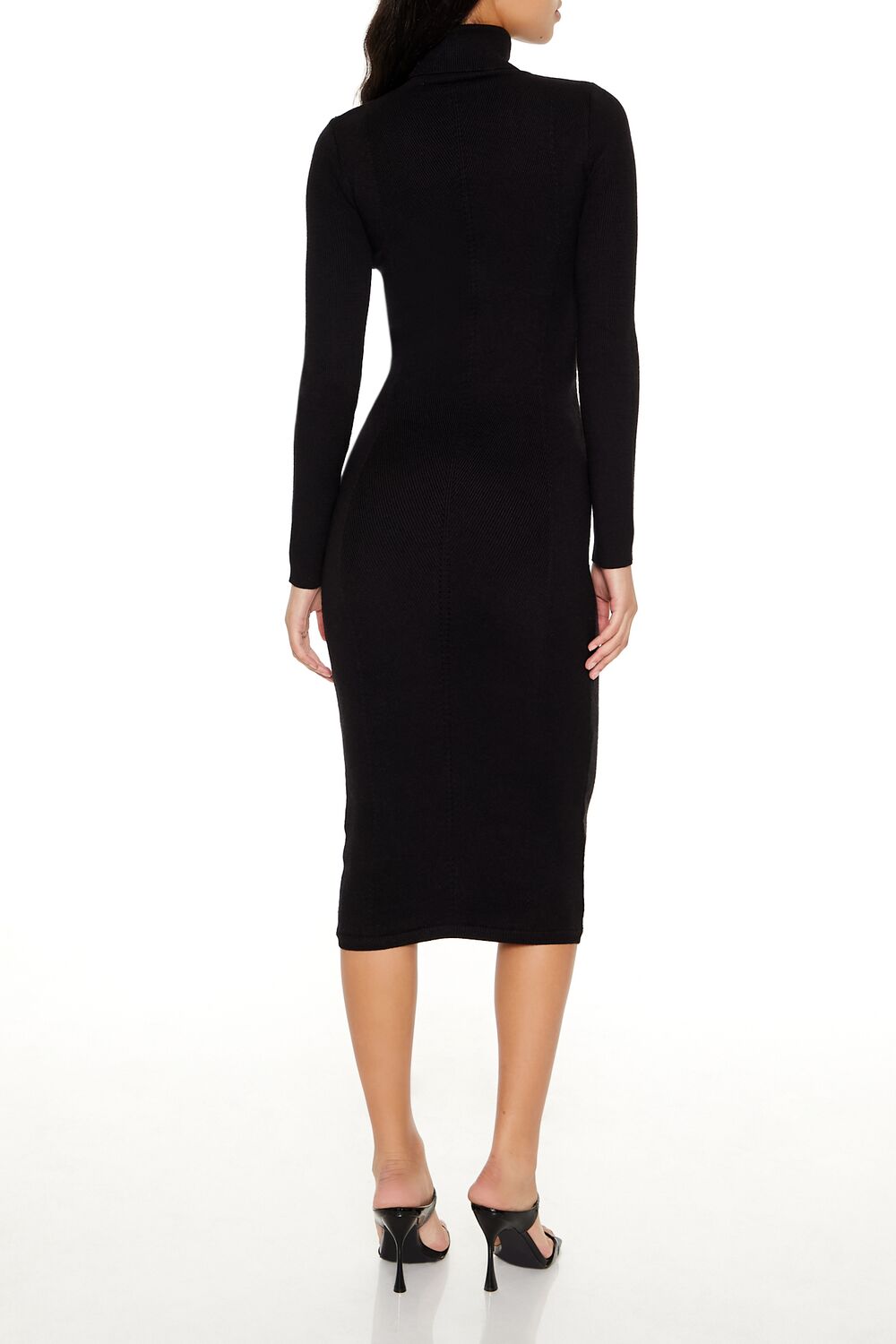 Turtleneck Midi Sweater Dress-Feelings Star