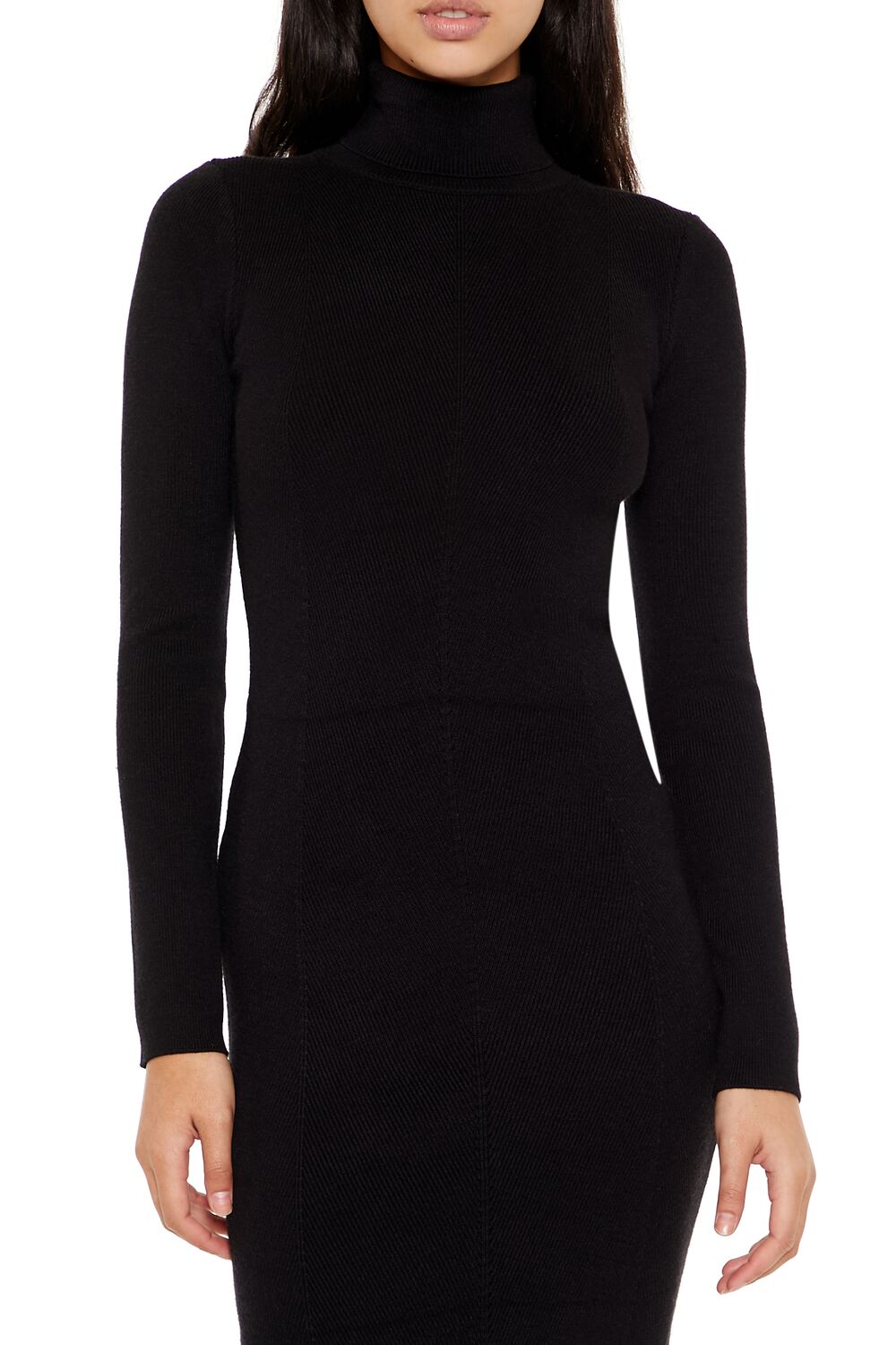 Turtleneck Midi Sweater Dress-Feelings Star