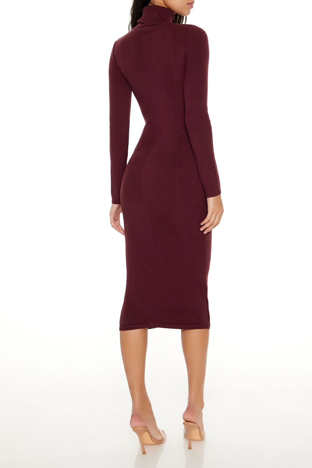 Turtleneck Midi Sweater Dress-Feelings Star