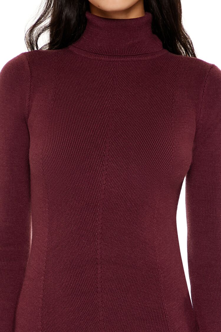 Turtleneck Midi Sweater Dress-Feelings Star