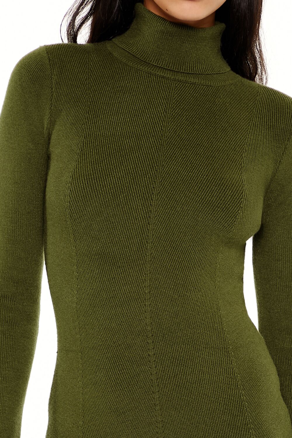 Turtleneck Midi Sweater Dress-Feelings Star