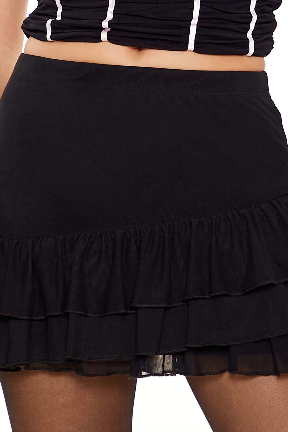 Tiered Flounce Mini Skirt-Feelings Star
