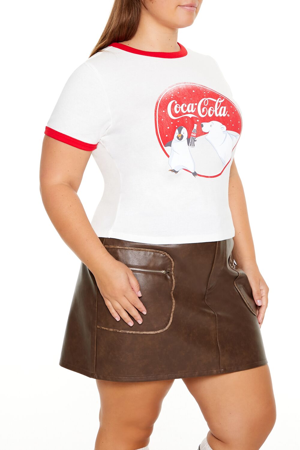 Plus Size Coca-Cola Ringer Baby Tee-Feelings Star