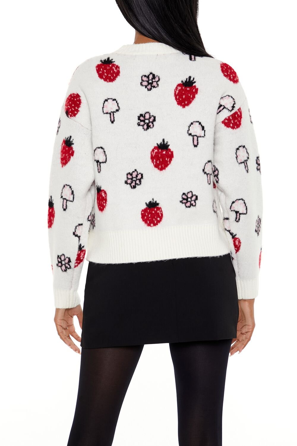 Strawberry & Mushroom Print Sweater-Feelings Star