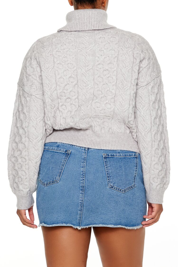 Plus Size Cable Knit Turtleneck Sweater-Feelings Star