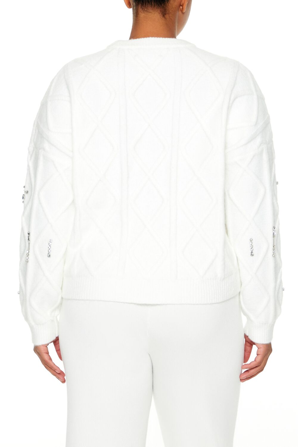 Plus Size Faux Gem Sweater-Feelings Star