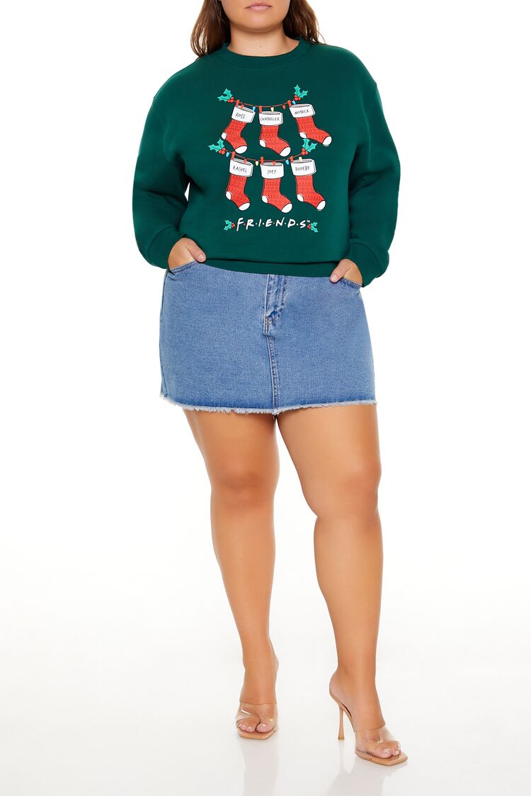 Plus Size Friends Christmas Stockings Pullover-Feelings Star