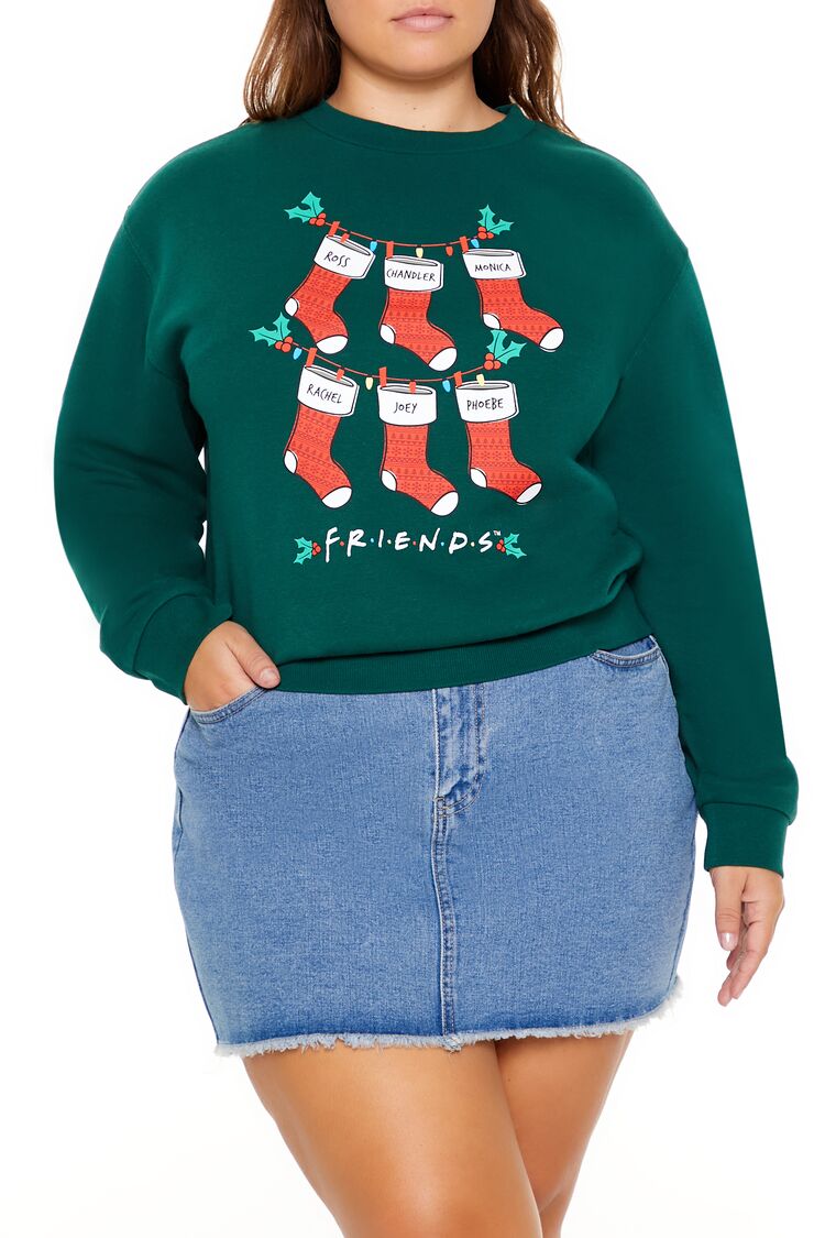 Plus Size Friends Christmas Stockings Pullover-Feelings Star