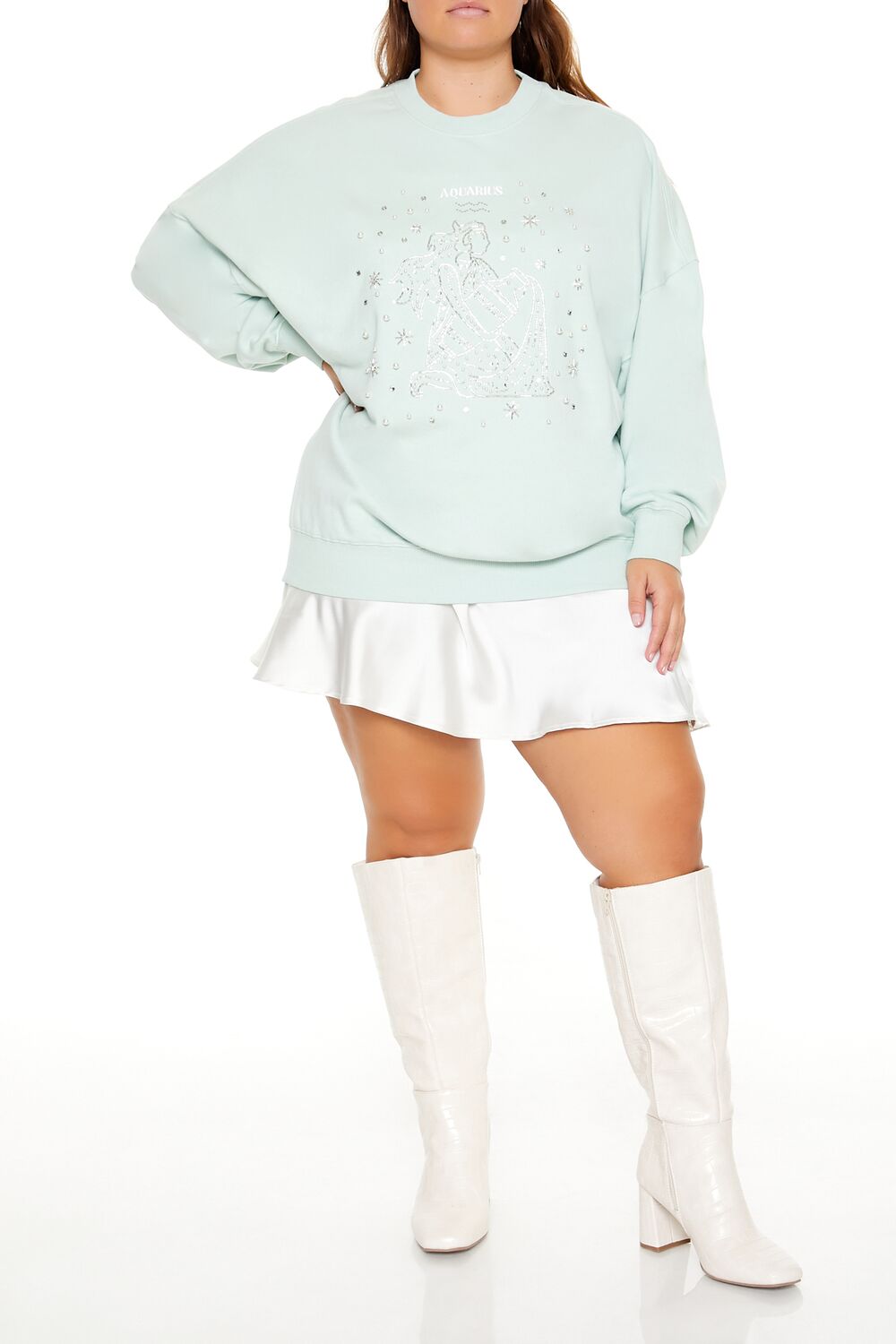 Plus Size Beaded Aquarius Pullover-Feelings Star