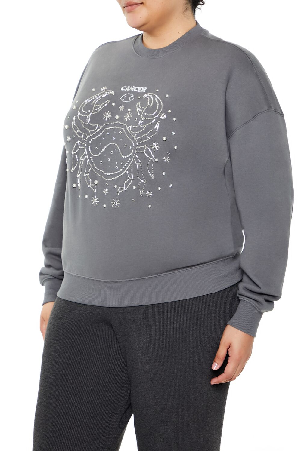Plus Size Beaded Cancer Pullover-Feelings Star