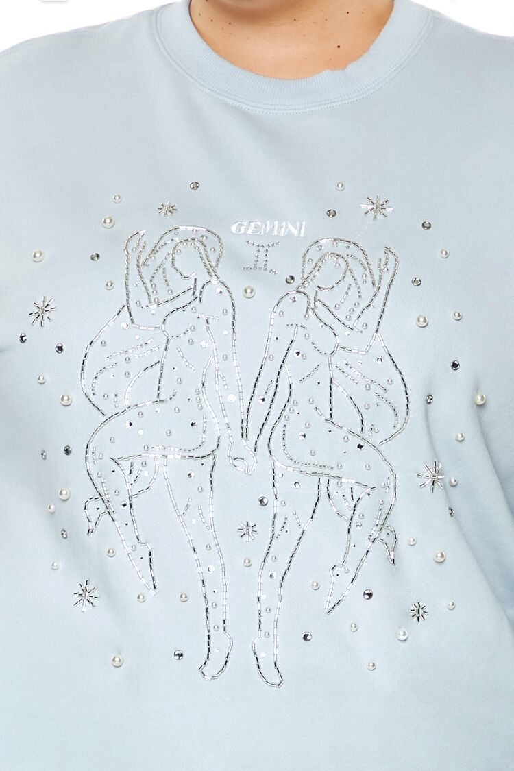 Plus Size Beaded Gemini Pullover-Feelings Star