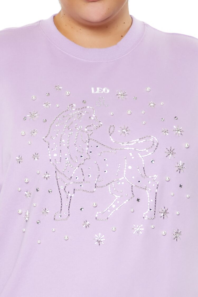 Plus Size Beaded Leo Pullover-Feelings Star