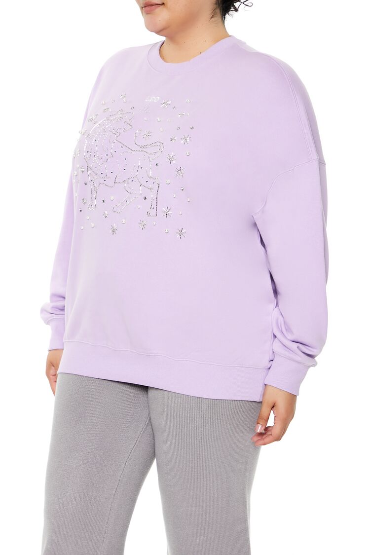 Plus Size Beaded Leo Pullover-Feelings Star