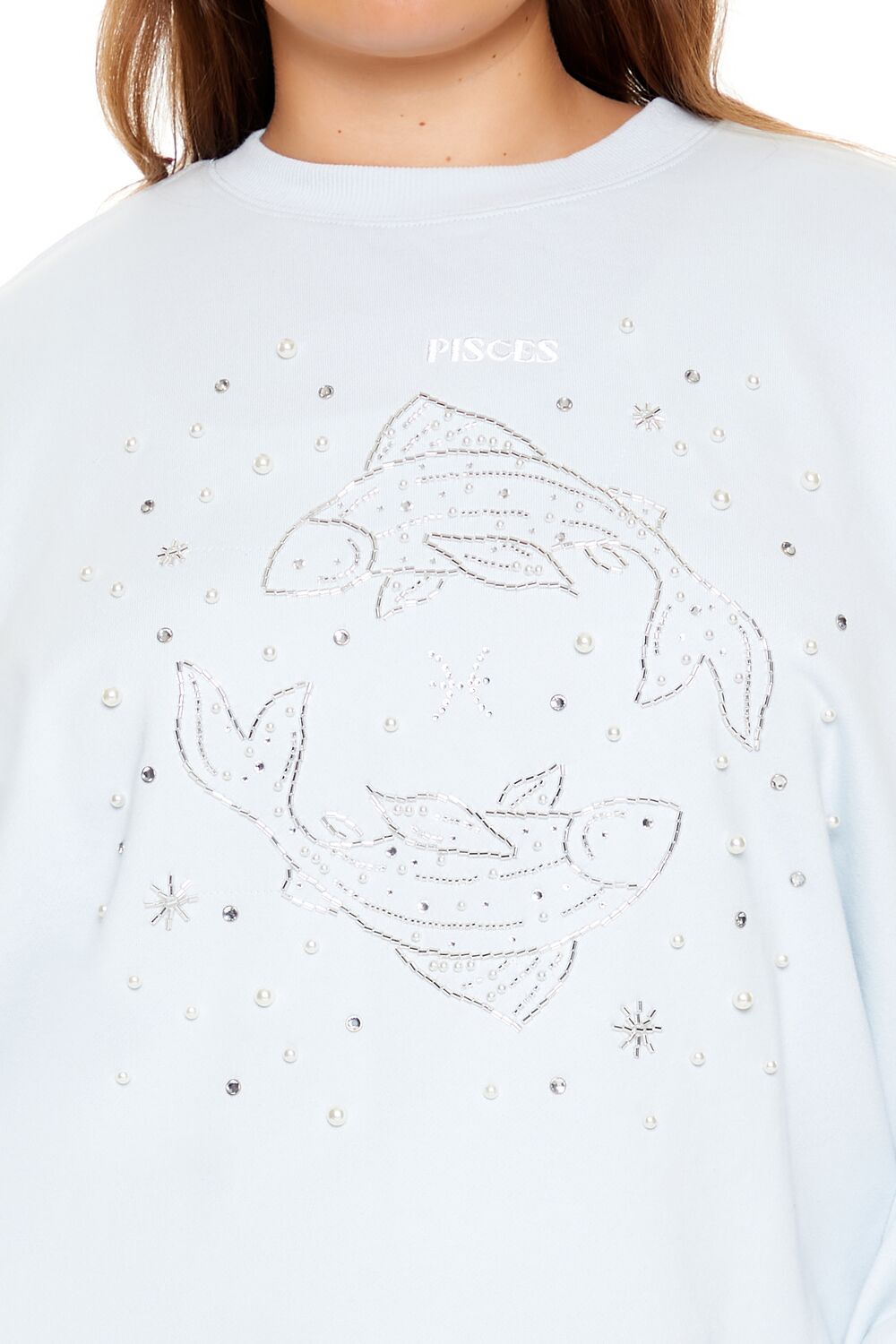 Plus Size Beaded Pisces Pullover-Feelings Star