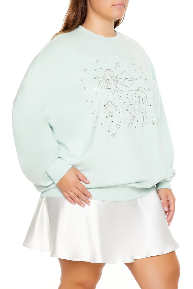 Plus Size Beaded Sagittarius Pullover-Feelings Star