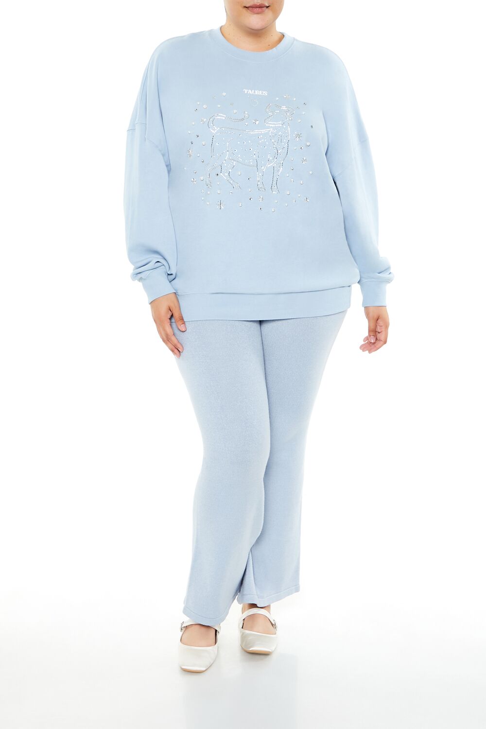 Plus Size Beaded Taurus Pullover-Feelings Star