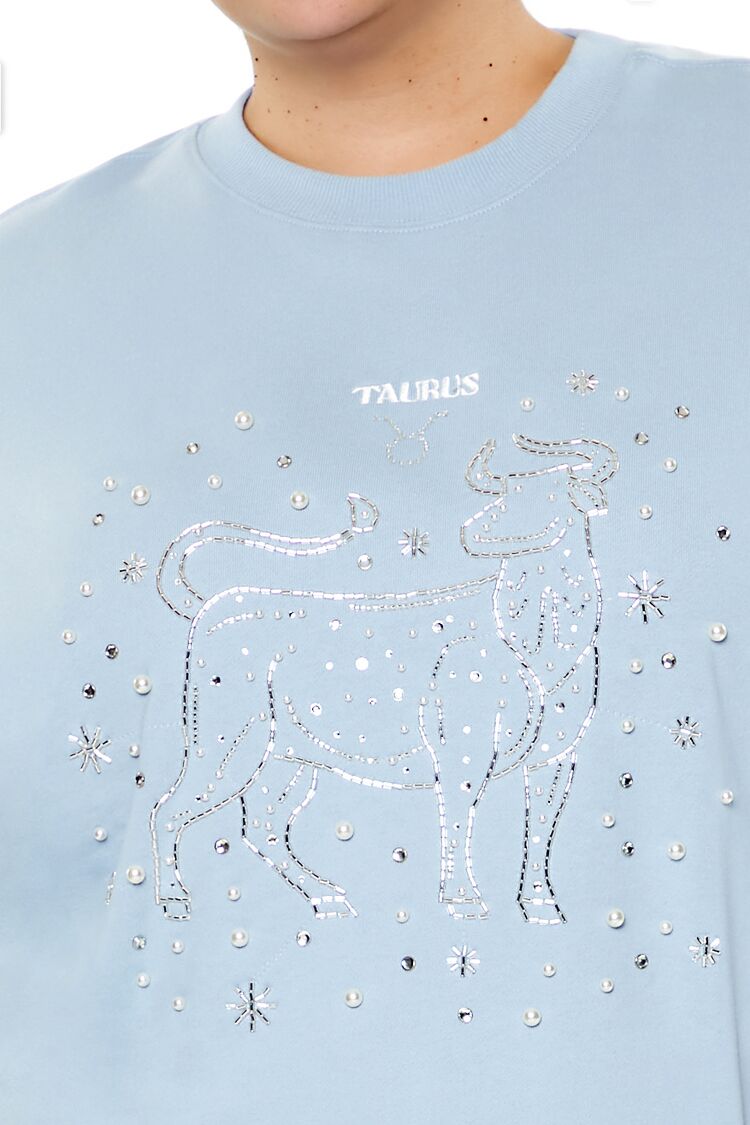 Plus Size Beaded Taurus Pullover-Feelings Star
