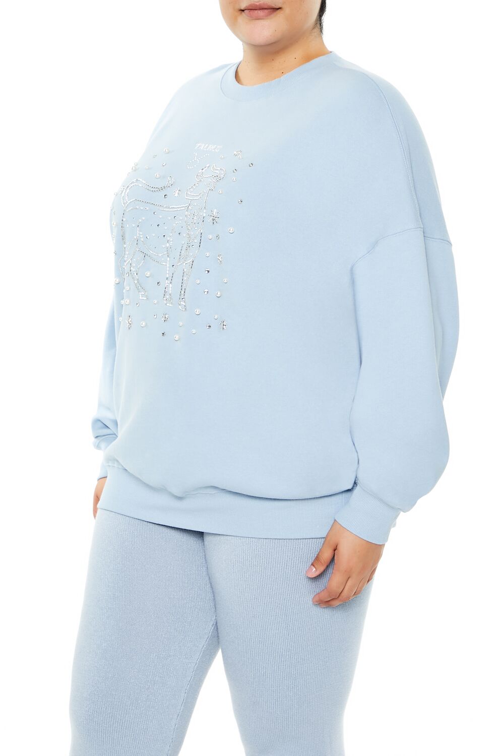 Plus Size Beaded Taurus Pullover-Feelings Star
