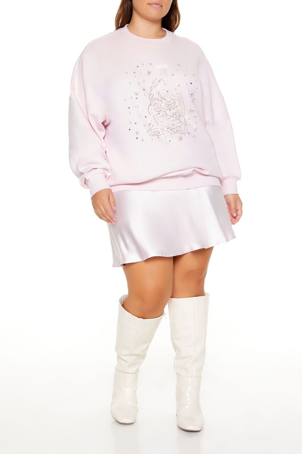 Plus Size Beaded Virgo Pullover-Feelings Star
