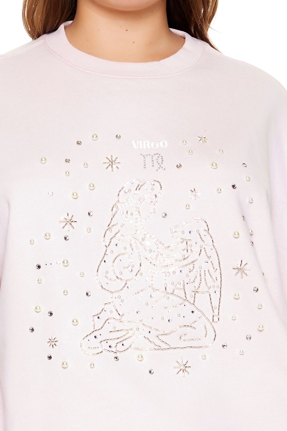 Plus Size Beaded Virgo Pullover-Feelings Star