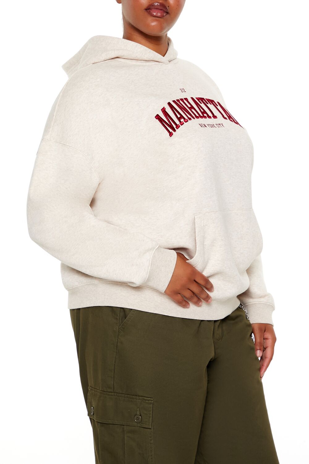 Plus Size Embroidered Manhattan Hoodie-Feelings Star