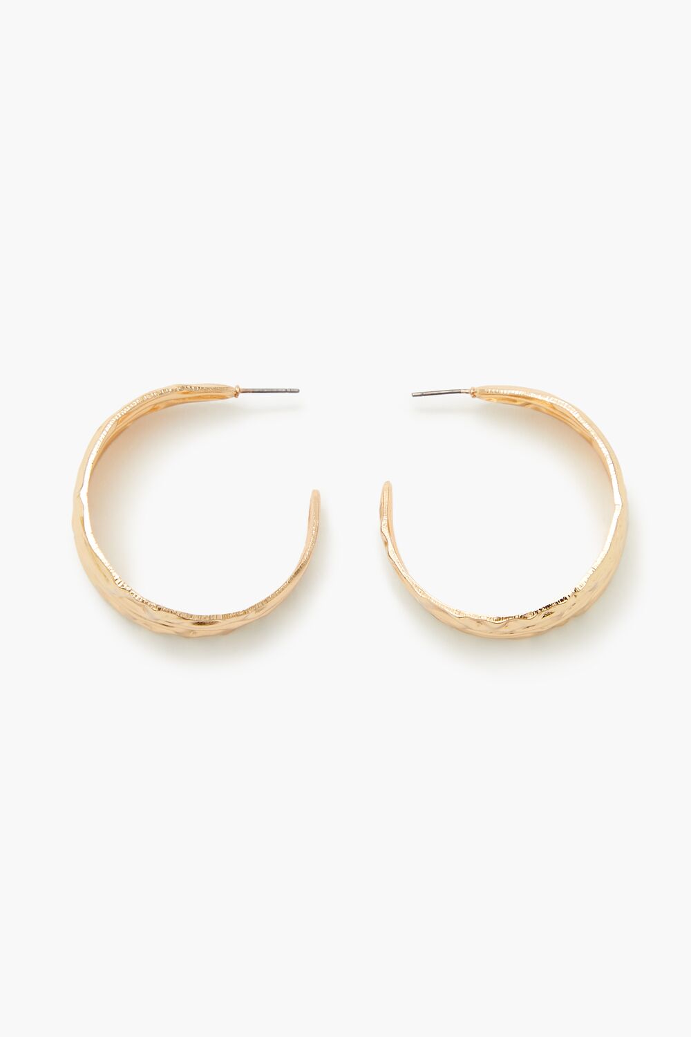 Thick Hammered Hoop Earrings-Feelings Star
