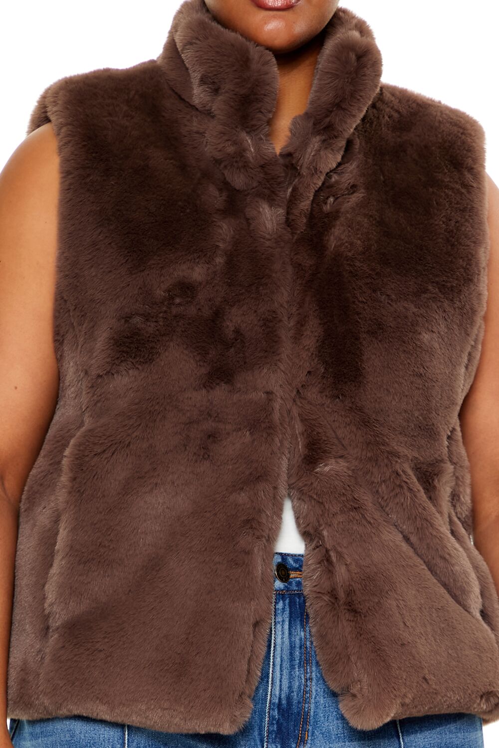 Plus Size Faux Fur Vest-Feelings Star