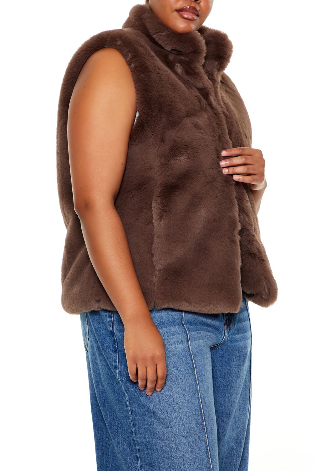 Plus Size Faux Fur Vest-Feelings Star