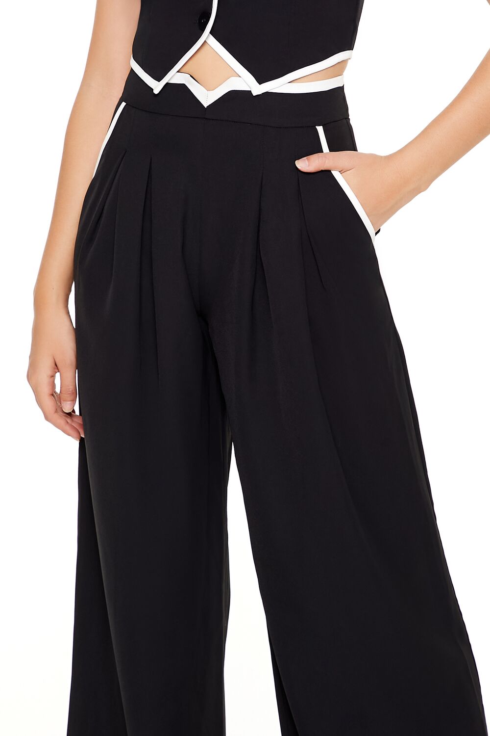 Two-Tone Vest & High-Rise Pants Set-Feelings Star