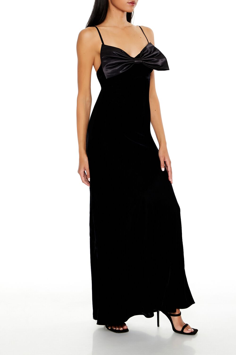 Velvet Bow Maxi Dress-Feelings Star
