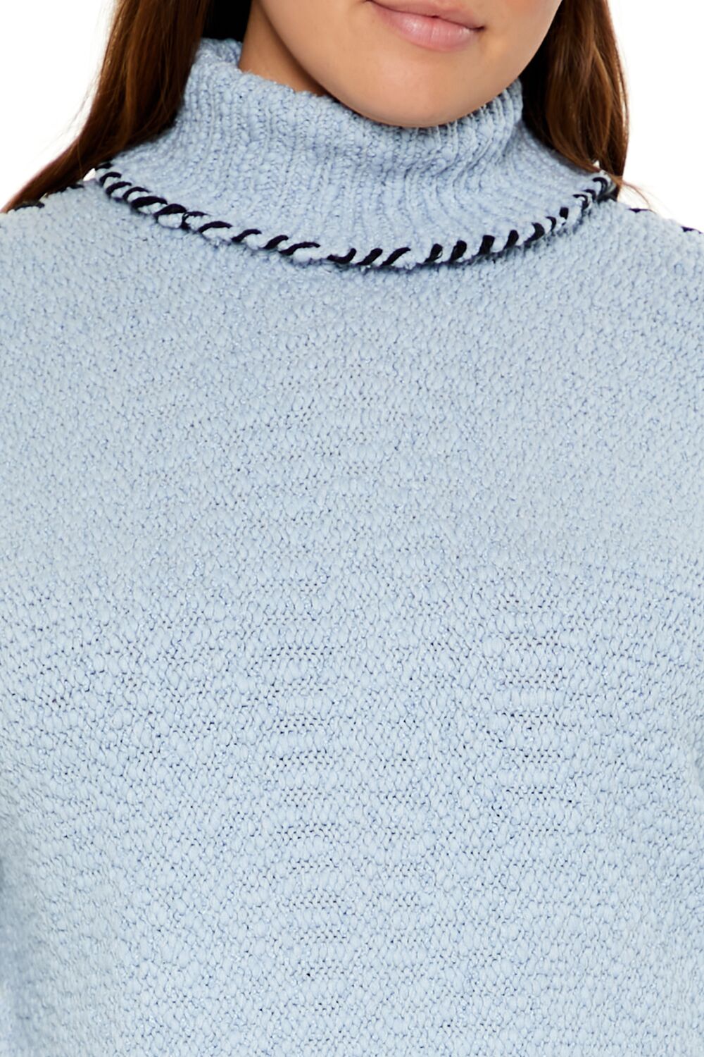 Plus Size Whipstitched Turtleneck Sweater-Feelings Star