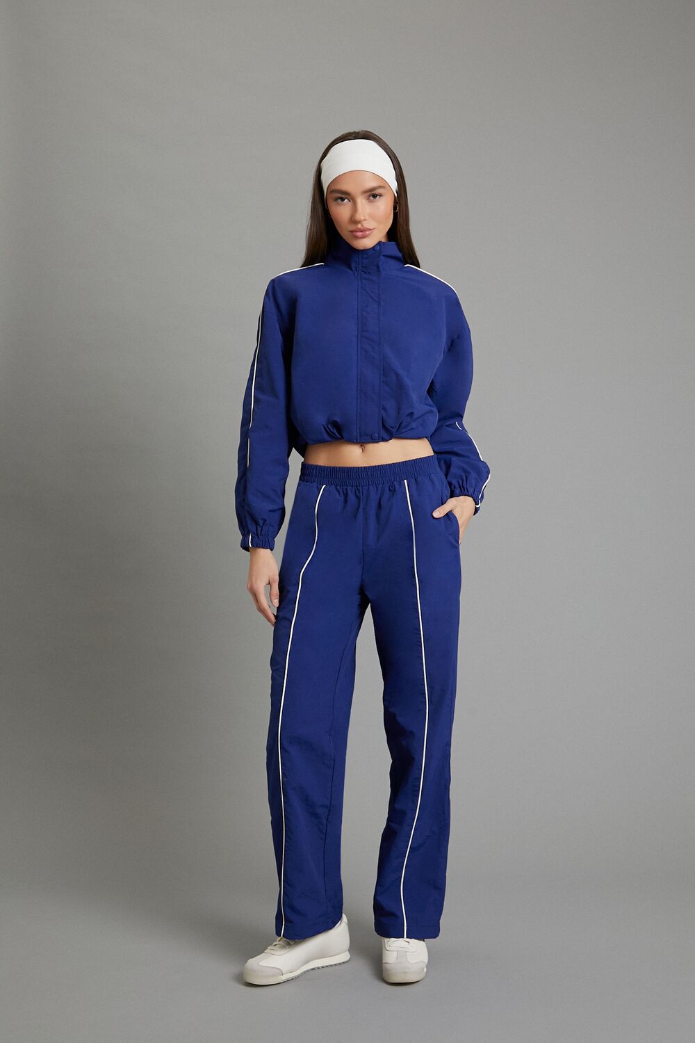 Active Piped-Trim Windbreaker Pants-Feelings Star
