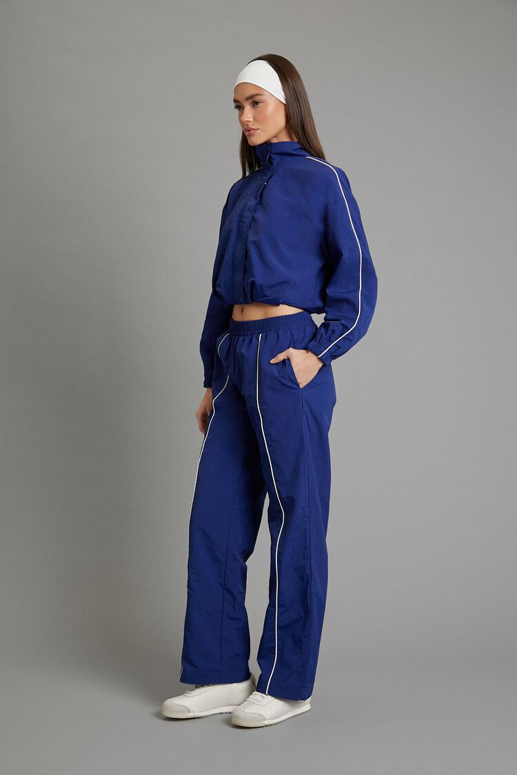 Active Piped-Trim Windbreaker Pants-Feelings Star