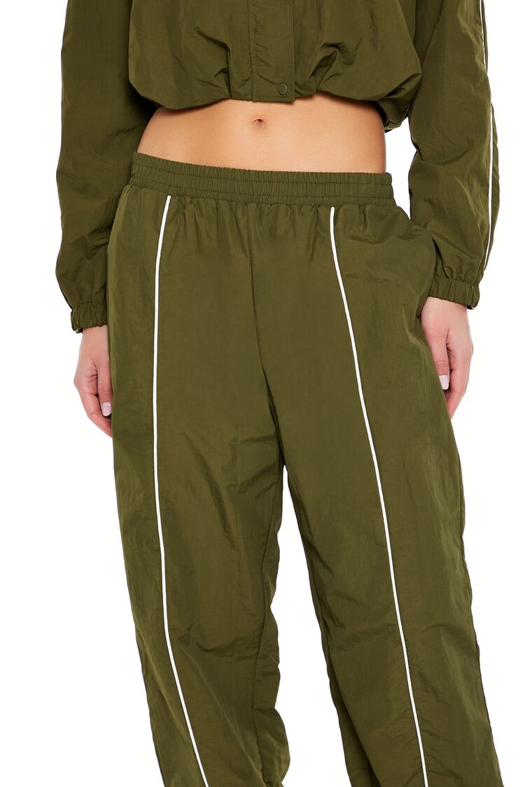 Active Piped-Trim Windbreaker Pants-Feelings Star