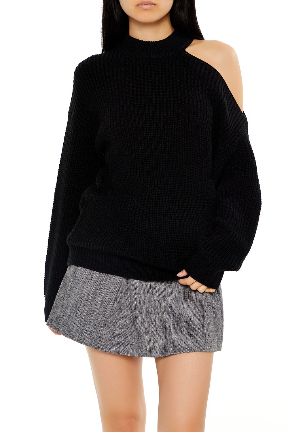 Asymmetrical Open-Shoulder Sweater-Feelings Star