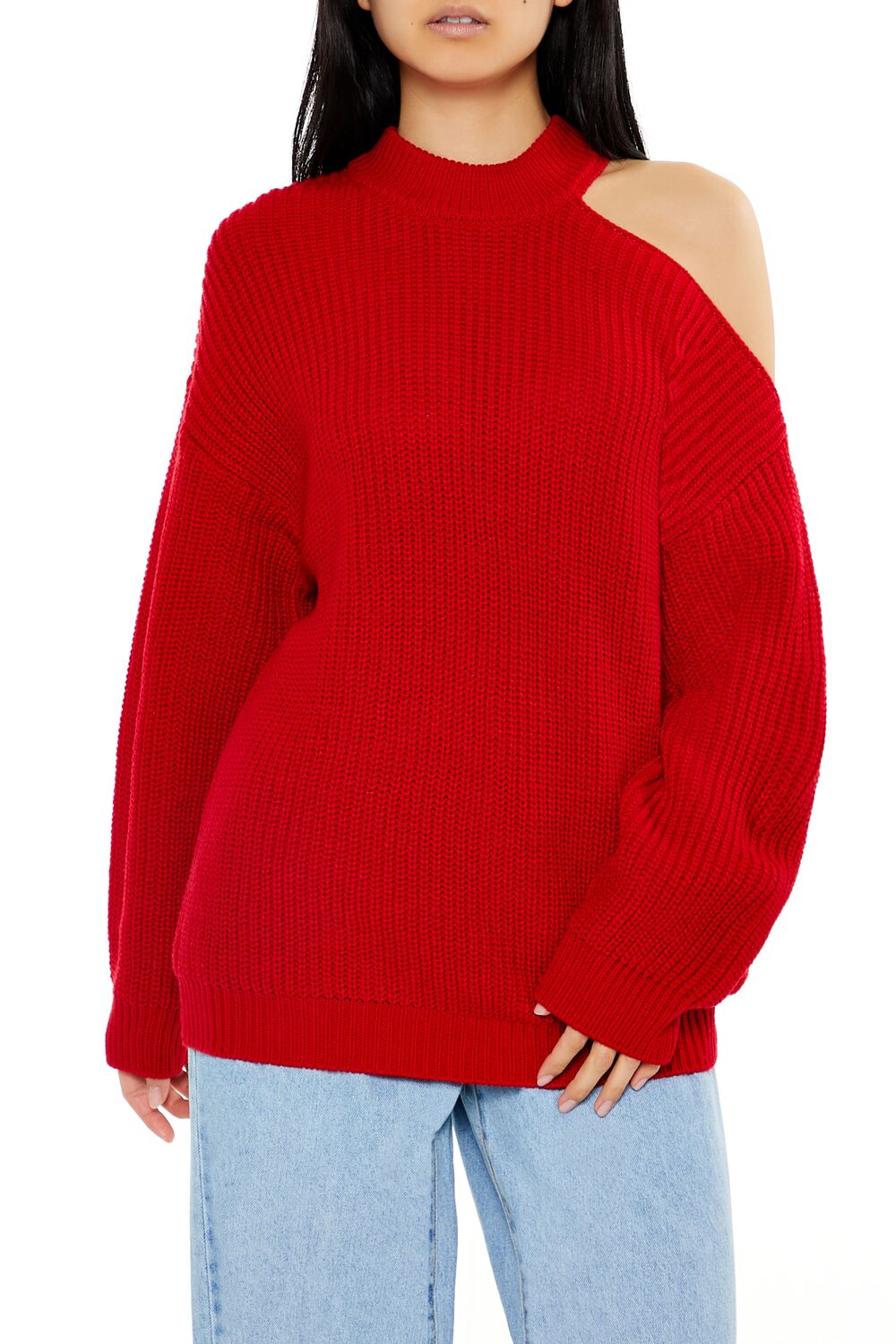 Asymmetrical Open-Shoulder Sweater-Feelings Star